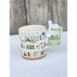 Bookshelf Ceramic Mug - Book Person Coffee Cup for Readers